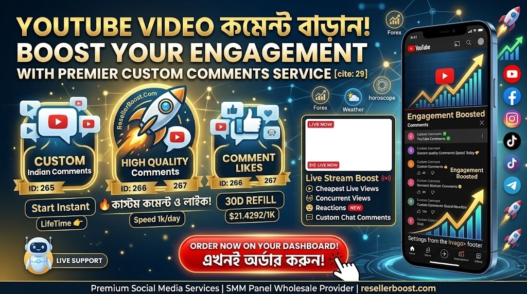 YouTube ভিডিওতে Engagement ও Ranking বাড়াতে চালু হলো প্রিমিয়াম 'YouTube Comments ✅' সার্ভিস!