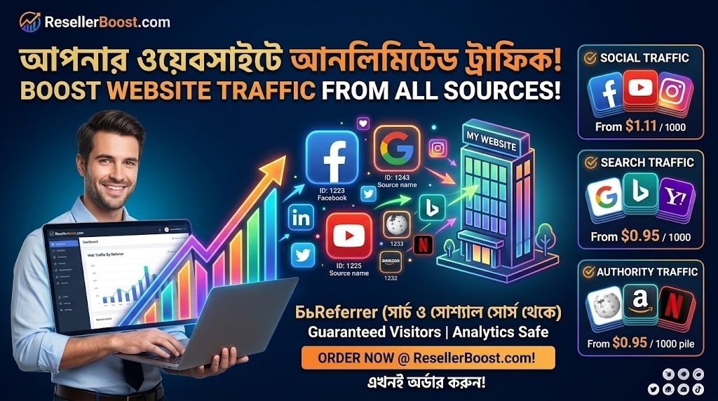 আপনার ওয়েবসাইটে নিয়ে আসুন আনলিমিটেড ট্রাফিক! ResellerBoost-এ এলো Targeted Web Traffic By Referrer!